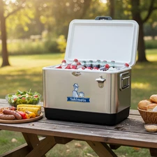 Yakimoto 54Qt Portable Cooler - Massive Capacity Ice Chest for Lawn Gatherings