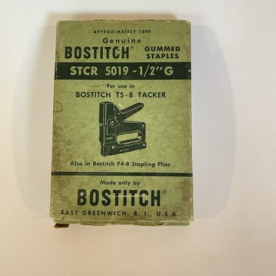 Vintage Bostitch STCR 5019 1/2 Staples PowerCrown almost full box Made in USA