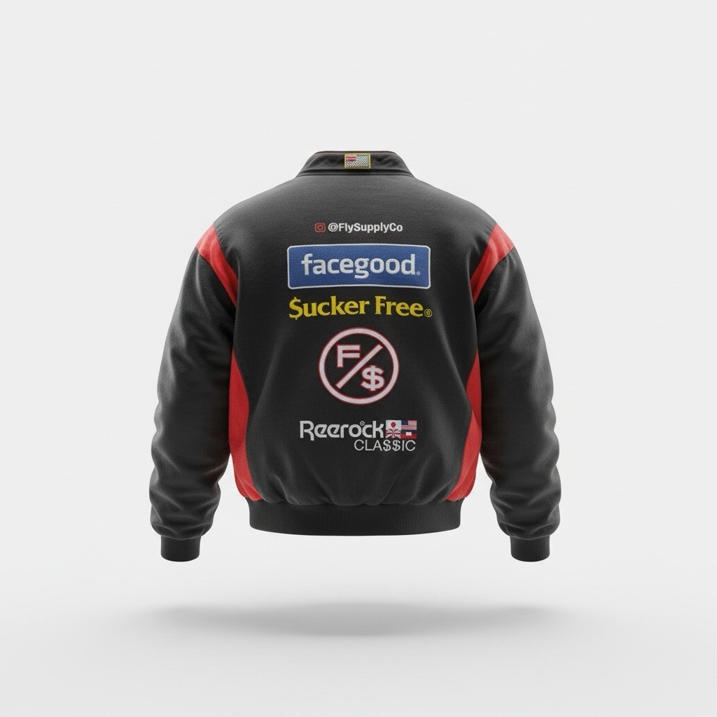 Bold Fly Supply Statement Patchwork Racing Jacket… - image 2