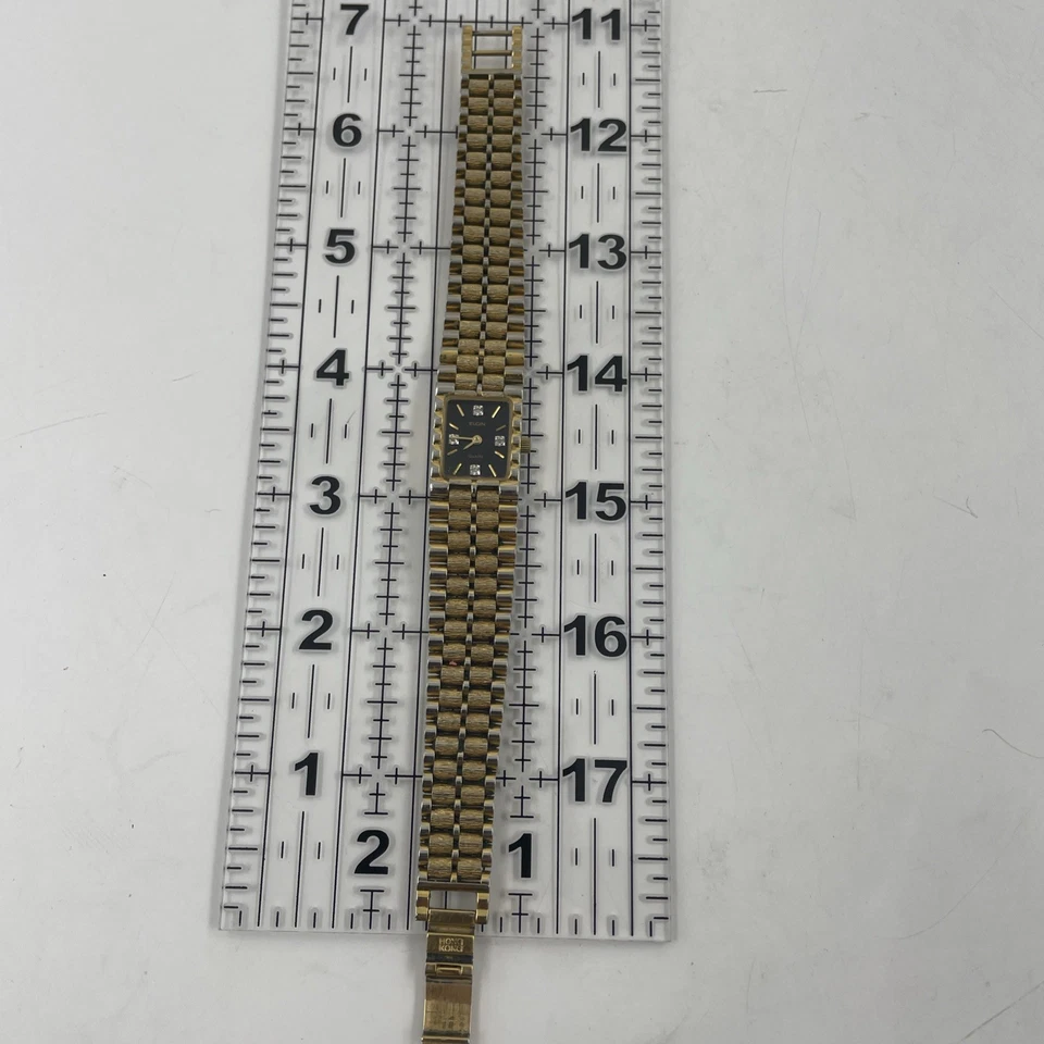 RELOJ ELGIN MUJER (EM 116-017) Diamante En Cuartos de Hora - Batería Nueva - ¡BONITO! Foto 4 de 4