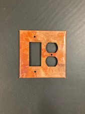 Handmade in Mexico Mottled Metal Switch Plate Cover - Decora with Duplex  #907-G