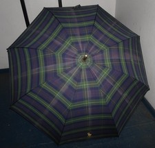 Polo Ralph Lauren Big Pony Blackwatch Plaid Blue Green Doorman Hook Umbrella 80s
