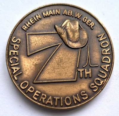 Vintage 80s USAF 7th SOS Special Operations Squadron Rhein Main Challenge Coin