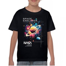 NASA Space Explorer Youth T-shirt Universe Astronaut Planet Saturn Kids