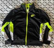 Nike Boy's Black/Volt G4G Tricot Tracksuit Jacket Size 6-7 Yrs. GENTLY WORN