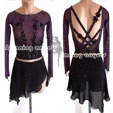 Figure Skating Dress Women's / Girls' Ice Skating Dress purple dyeing black