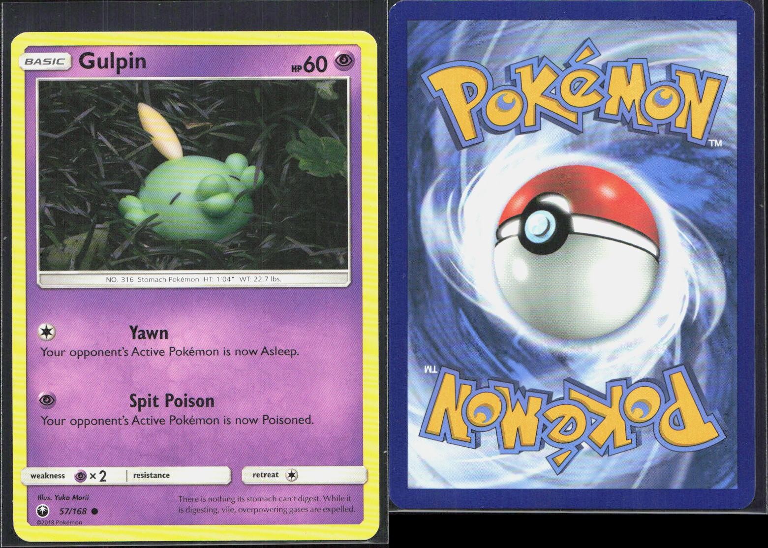 GULPIN 57/168 C CELESTIAL STORM POKEMON NM/M Yuka Morii