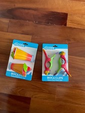 Boca towel Clips - parrot and cocktail Designs -Two sets (4 clips)