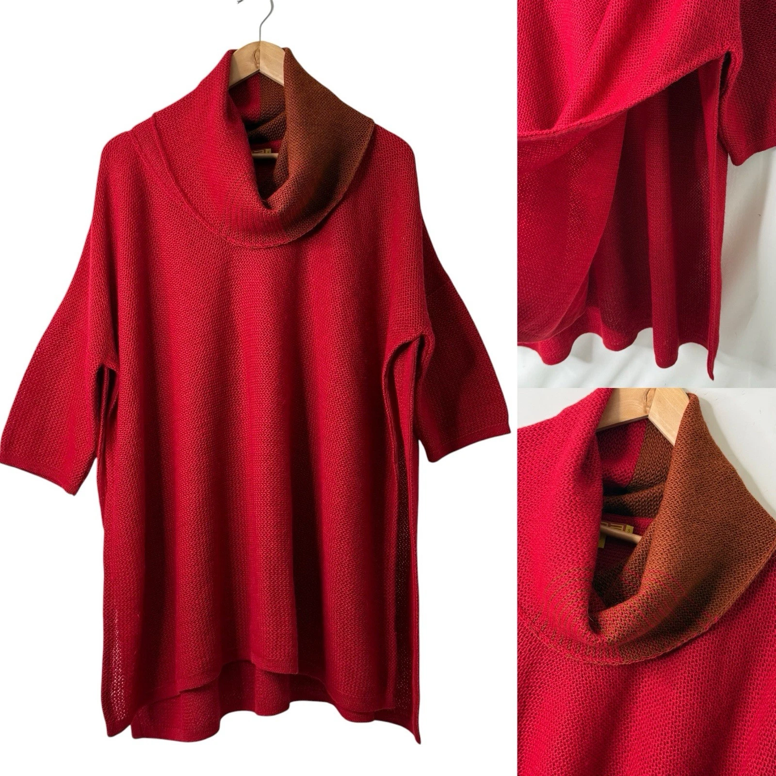 Kuna Peruvian Sweater S 100% Baby Alpaca Soft Turtleneck Boxy Oversized Poncho