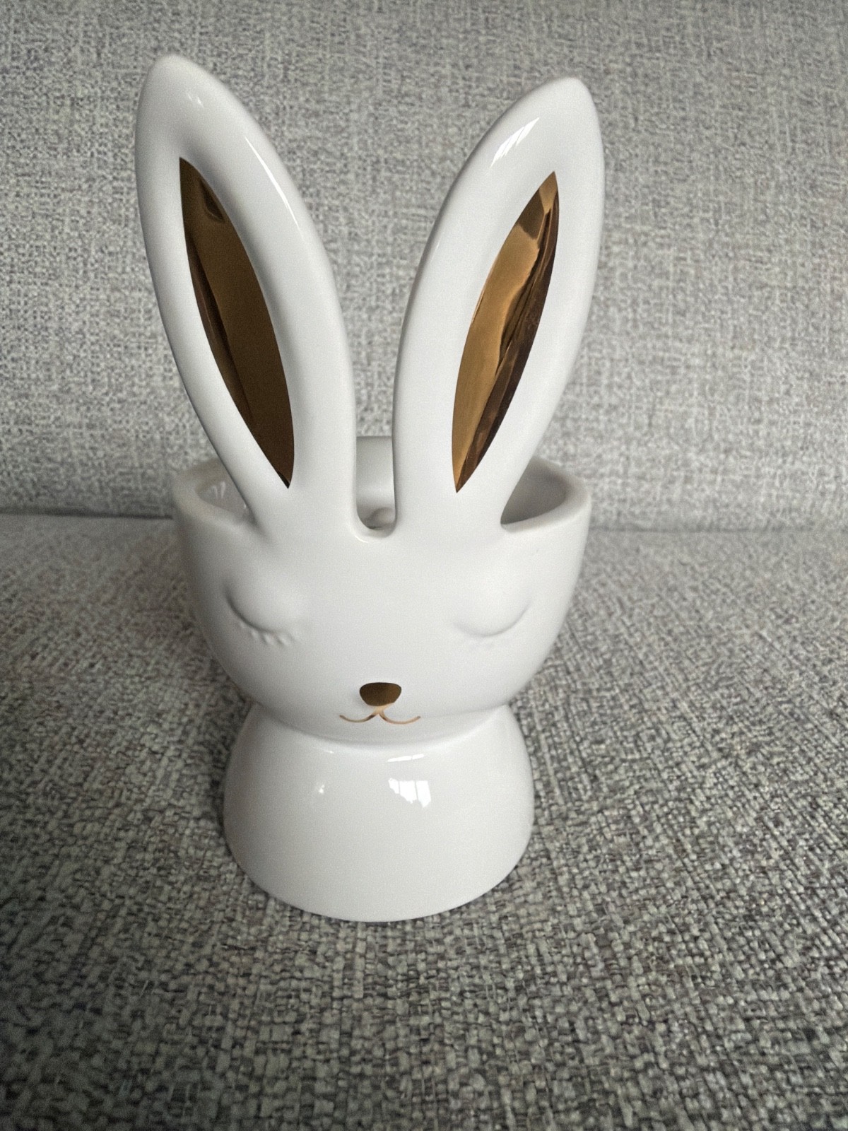 NWOT Bath & Body Works White Ceramic Easter BUNNY Single-Wick Candle Holder