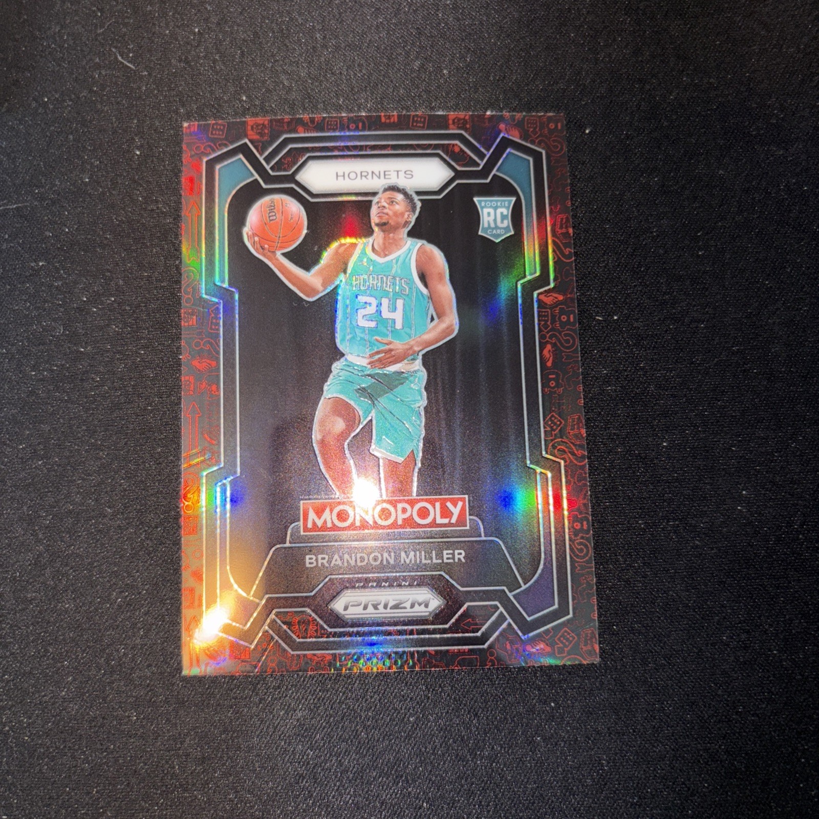 2023-24 Panini Prizm Monopoly Red Pattern Icons Prizm #15 Brandon Miller Rookie