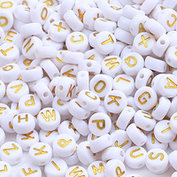 1000Pcs Gold Buchstabenperlen Zum AuffäDeln Acryl Alphabet Perlen Mix A-Z Gold P