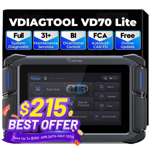 VDIAGTOOL VD70 Lite OBD2 Scanner Bidirectional Key Programmer Diagnostic Tool