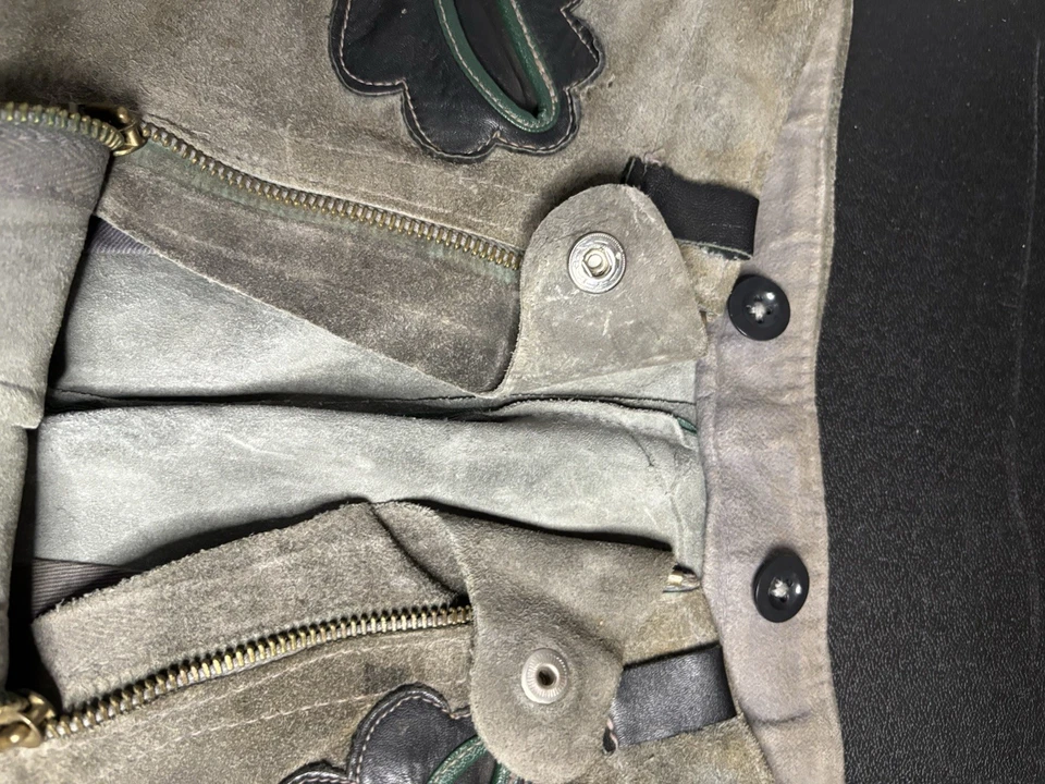 Pantalones Cortos de Cuero Bávaro Alemán Auténticos De Colección Camisas*Talla XXS/XS Foto 4 de 4