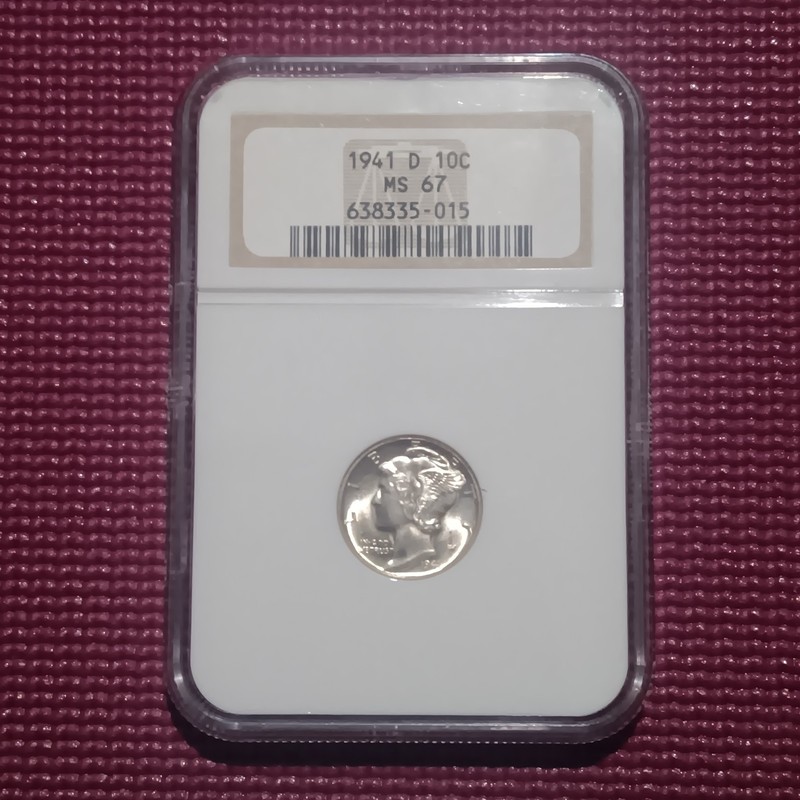 1941-D MERCURY DIME NGC MS67