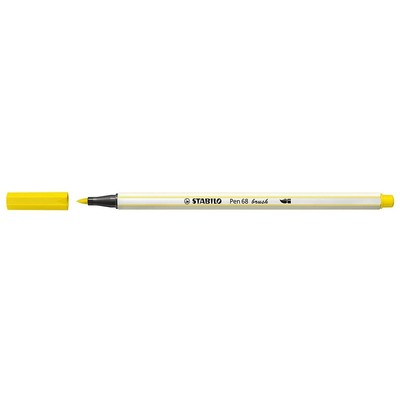 STABILO Pen 68 Brush Pens Lemon Yellow Pack of 3