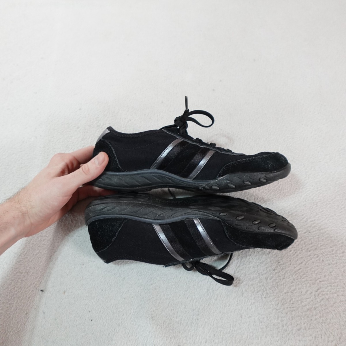 Skechers Shoes Womens 8 Black Casual Leather Sneakers With Memory