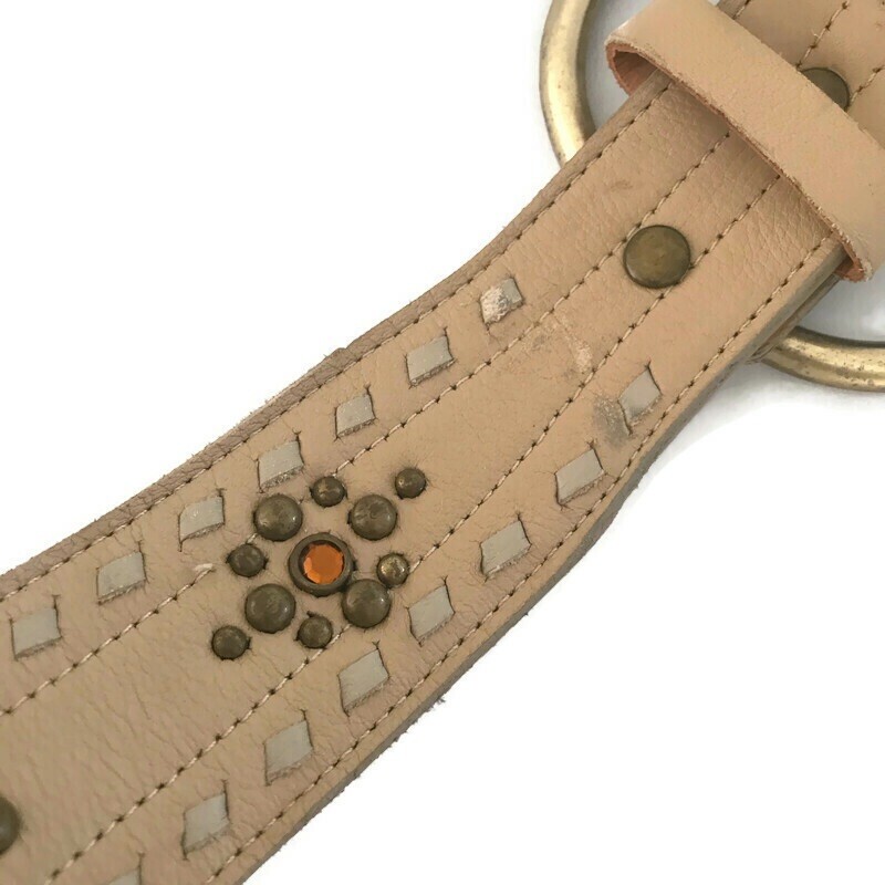 Large Brass Leather Western Statement Belt 36” Adjustable  display picture 1