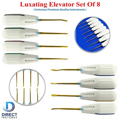 Set Of 8 Luxating Root Elevators Oral Surgery Tooth Extracting Extraction Dental