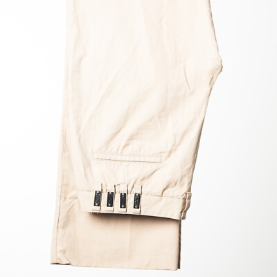 BIKKEMBERGS Chinos Beige Cotton Wide Flared Casual Pants EU52