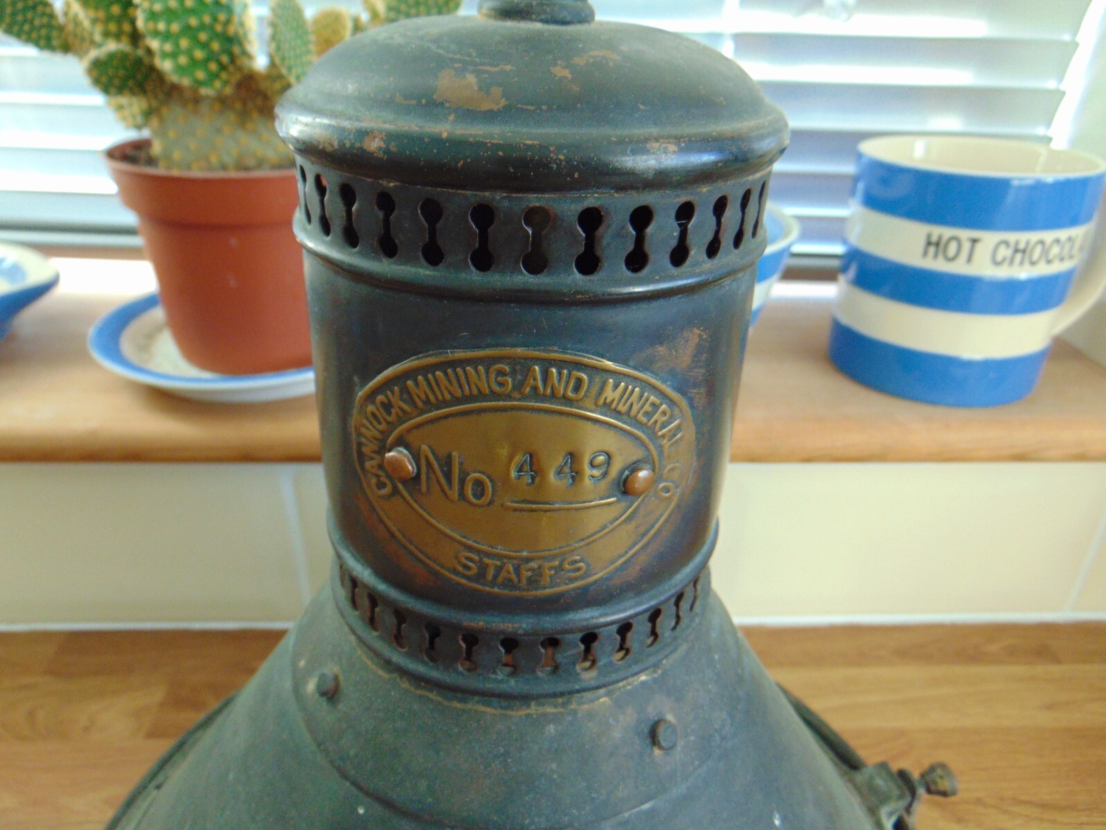 VINTAGE CANNOCK MINING AND MINERAL Co COPPER CEILING PENDANT LAMP