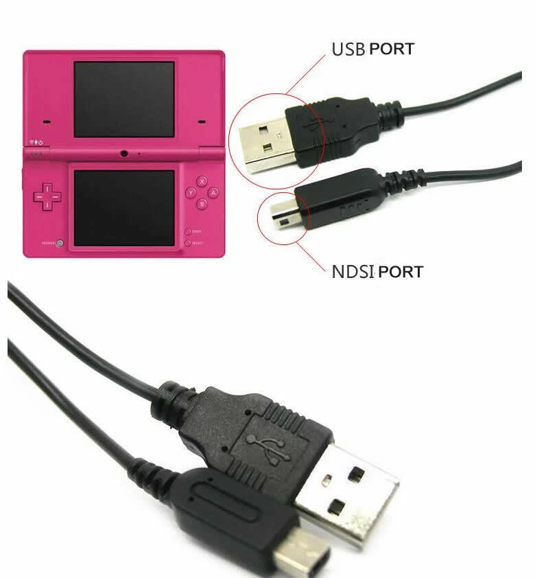 5x 4ft USB Charger Cable for Nintendo 2DS NDSI 3DS 3DSXL NEW 3DS NEW 3DSXL XL - Image 3 of 4