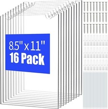 16 Pieces Acrylic Sign Holder 8.5 X 11 Wall Mount Sign Holder Clear Plastic P...
