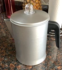 Heavy Duty Stove Top Percolator Coffee Pot Maker Aluminum Steel 9-Cup