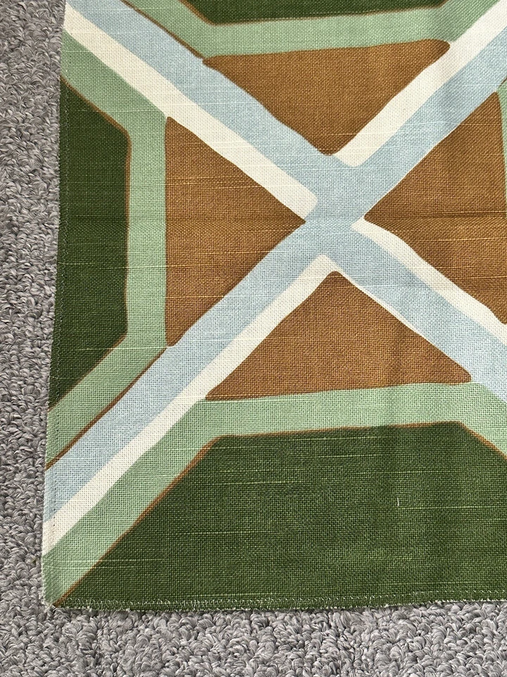 "Muestra de tela Robert Allen 25,5"" x 26"" coco malaquita mod geométrico verde azul" Foto 4 de 4