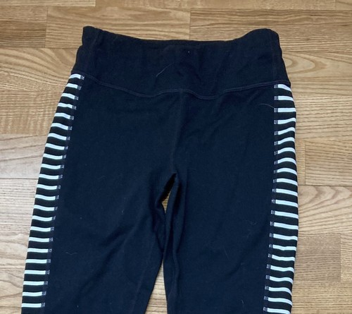 Girls Athleta Black Striped Leggings Size 12 EUC - Picture 2 of 4