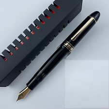 2023 Junlai WingSung 630 Jumbo Torpedo Piston Fountain Pen Black Golden 0.6mmNib