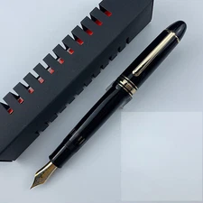 2023 Junlai WingSung 630 Jumbo Torpedo Piston Fountain Pen Black Golden 0.6mmNib