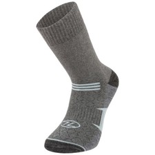 Highlander Trek Socke Aus Gek&auml;mmter Baumwolle Dauerhaft Warm Polsterung Grau
