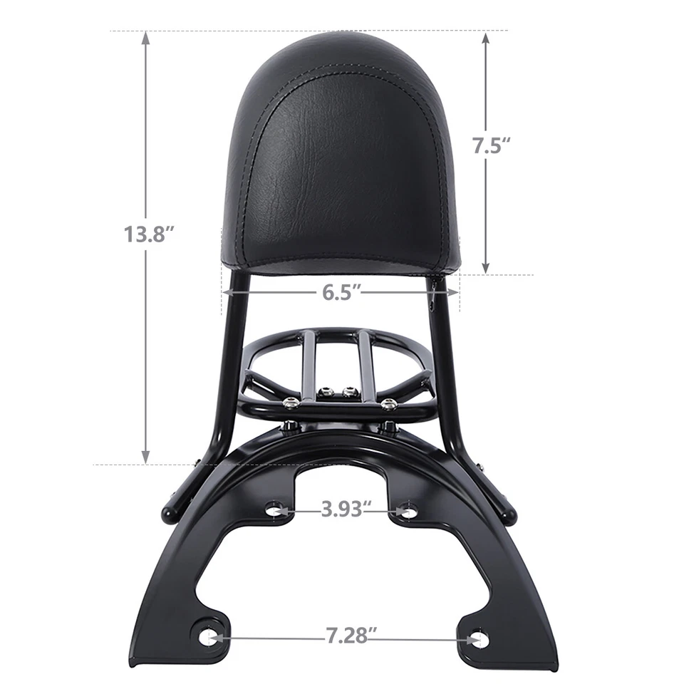 Encosto de passageiro com bagageiro compatível com Harley VRSCAW V-Rod 2007-2011 - Imagem 2 de 4