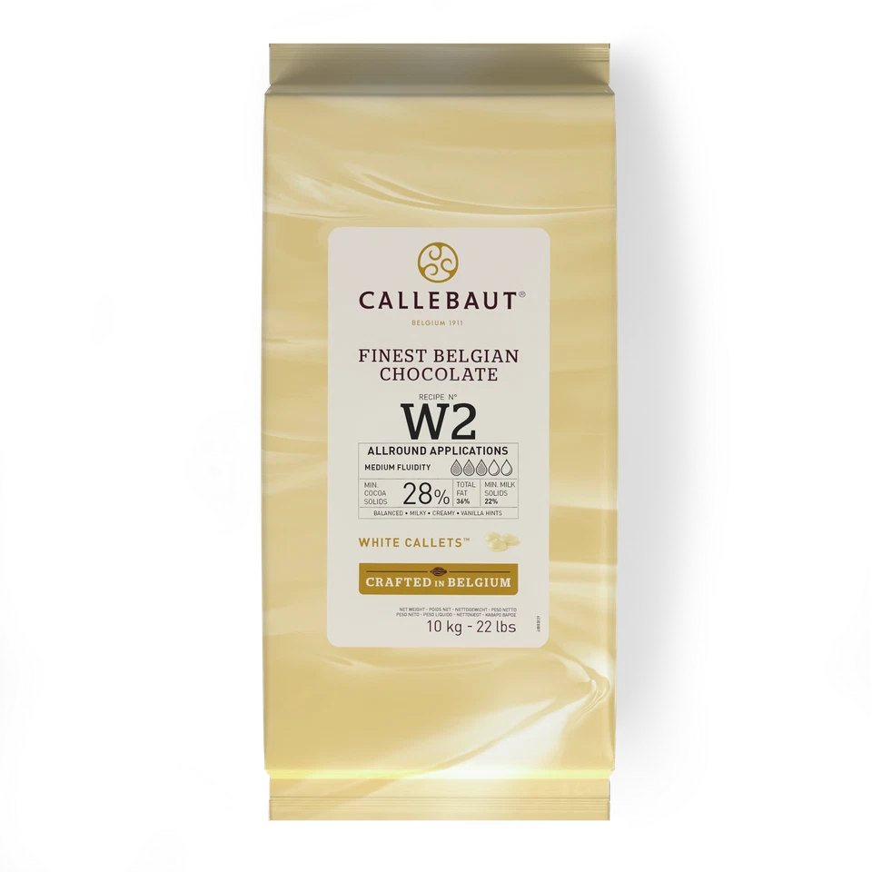Callebaut W2 Callette per coperture di cioccolato bianco 10 kg