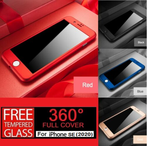 For Iphone Se Full Body 360 Case Cover With Clear Tempered Glass Screen Ebay