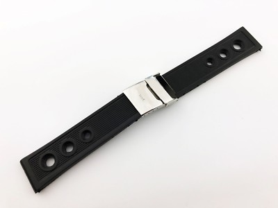 22mm 24mm Black Rubber Silicone Strap Band fit BREITLING