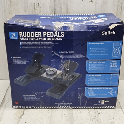 Saitek Pro Flight Rudder Flight Pedals Gaming PZ35 for PC New Open Box NOS