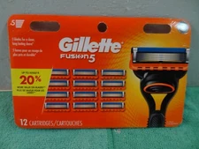 BRAND NEW GILLETTE FUSION 5 REFILL RAZOR BLADES, 12 Cartridges