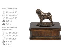 Pug, dog exclusive urn made of cold cast bronze, Art Dog, USA