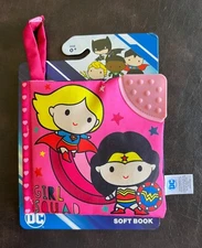DC Warner Brothers Girl Squad Soft Book Interactive Crinkle Teething Infant Baby