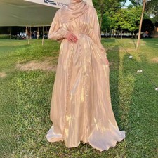 Bubble Sleeve Bead Cardigan With Sleeveless Dress Women Muslim Sets Islamic 2pcs