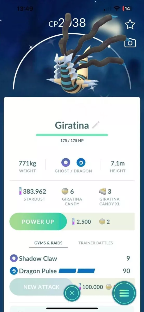 GIRATINA Origin Form Pokemon GO (30 days of friendship)