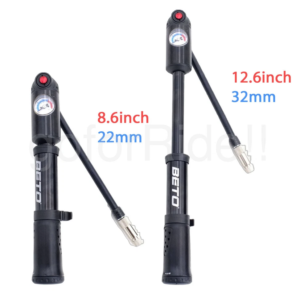 Bomba de bicicleta de alta presión BETO 300 psi amortiguador 2 en 1, bombas de 2 etapas bicicleta ciclismo Foto 4 de 4