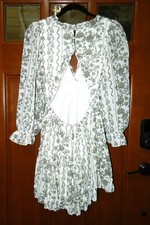 NWT JUSTIFY juniors Floral Print Ruffle Open Back DRESS* M Medium