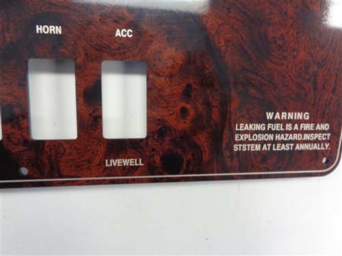 MONARK 203 BLANK SWITCH PANEL PLASTIC WOOD GRAIN 20 1/4