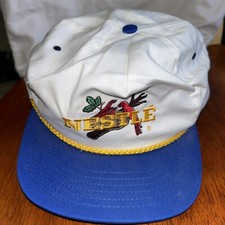 Vintage Nestle Snapback Hat Made In USA White And Blue Park Avenue C3