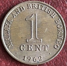 Malaya & British Borneo - 1 Cent Bronze Coin - 1962 (GY39)