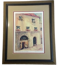 Limited Edition Watercolor Print Borsalino Hats Verona Italy Lorrie Nero 1999