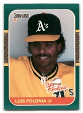 Luis Polonia 1987 Donruss The Rookies #25 Oakland Athletics BASEBALL